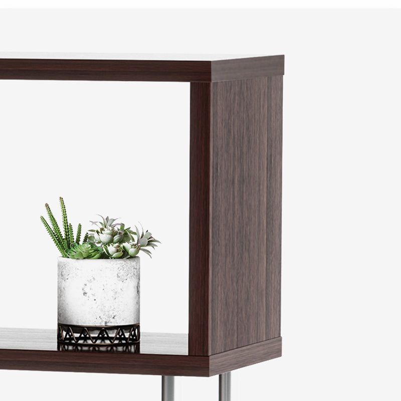 11.81" Wide Engineered Wood Geometric Bookcase Contemporary Metal and Wood Bookcase Clearhalo 'Bookcases' 'furn' 'furn_bookcases' 'Furniture' 'Office Furniture' 5819830