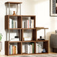 11.81" Wide Engineered Wood Geometric Bookcase Contemporary Metal and Wood Bookcase Clearhalo 'Bookcases' 'furn' 'furn_bookcases' 'Furniture' 'Office Furniture' 5819836