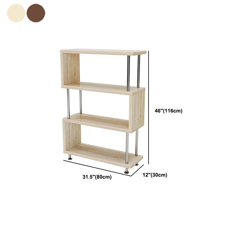 11.81" Wide Engineered Wood Geometric Bookcase Contemporary Metal and Wood Bookcase Clearhalo 'Bookcases' 'furn' 'furn_bookcases' 'Furniture' 'Office Furniture' 5819837