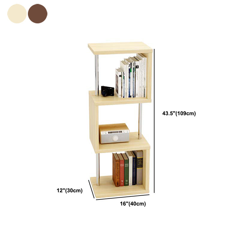 11.81" Wide Engineered Wood Geometric Bookcase Contemporary Metal and Wood Bookcase Clearhalo 'Bookcases' 'furn' 'furn_bookcases' 'Furniture' 'Office Furniture' 5819838