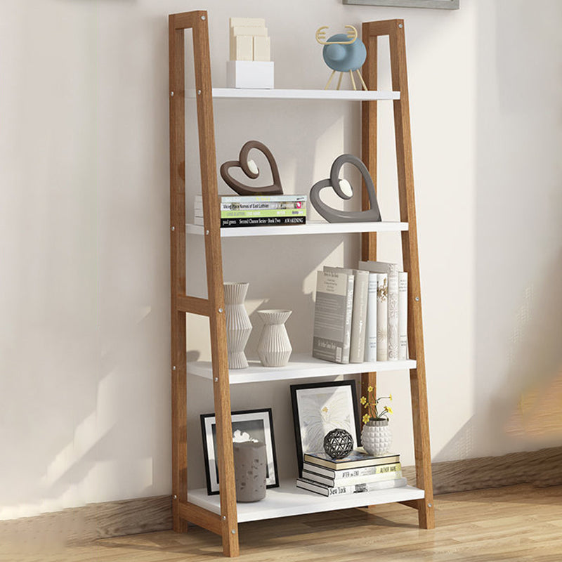Modern Ladder Shelf Bookcase Wooden Bookshelf for Study Room 19.7"L x 11.8"W x 43.3"H Natural Clearhalo 'Bookcases' 'furn' 'furn_bookcases' 'Furniture' 'Office Furniture' 5819853