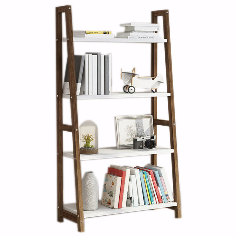 Modern Ladder Shelf Bookcase Wooden Bookshelf for Study Room 23.6"L x 11.8"W x 43.3"H Dark Walnut Clearhalo 'Bookcases' 'furn' 'furn_bookcases' 'Furniture' 'Office Furniture' 5819858