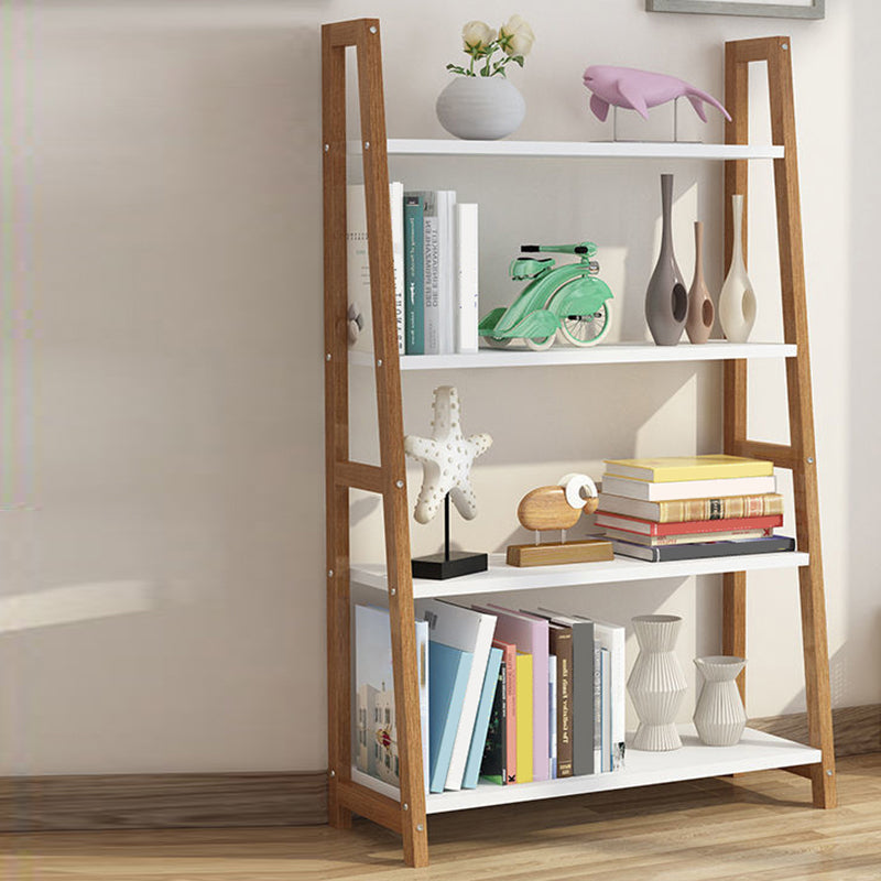 Modern Ladder Shelf Bookcase Wooden Bookshelf for Study Room 27.6"L x 11.8"W x 43.3"H Natural Clearhalo 'Bookcases' 'furn' 'furn_bookcases' 'Furniture' 'Office Furniture' 5819861