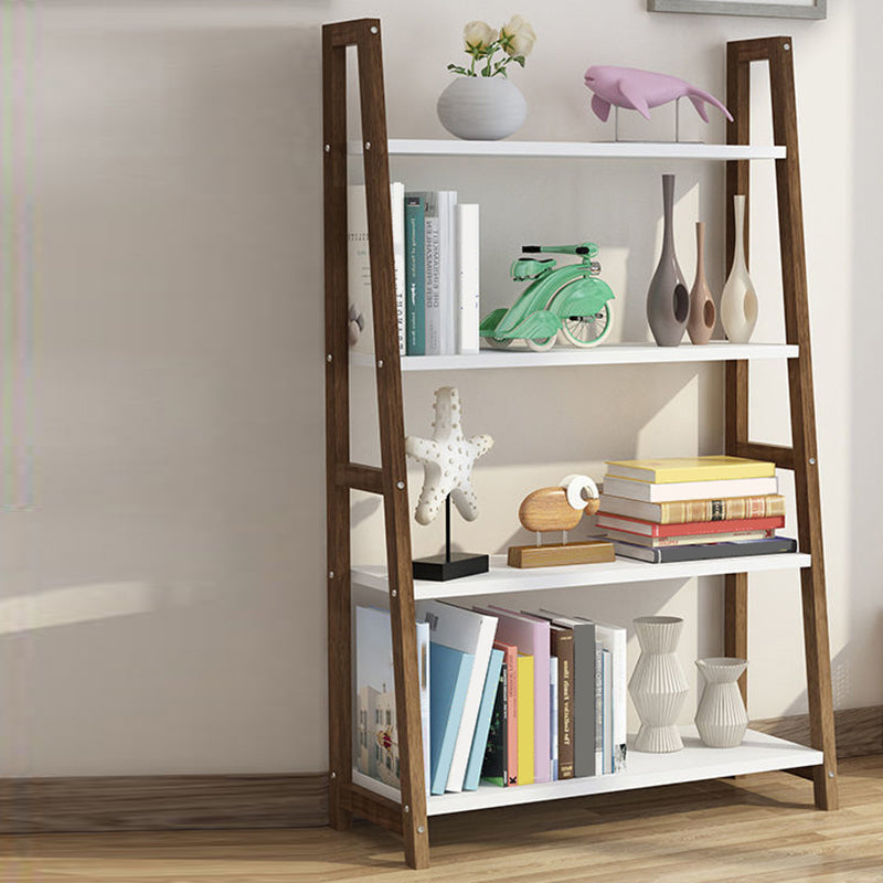 Modern Ladder Shelf Bookcase Wooden Bookshelf for Study Room 27.6"L x 11.8"W x 43.3"H Dark Walnut Clearhalo 'Bookcases' 'furn' 'furn_bookcases' 'Furniture' 'Office Furniture' 5819862