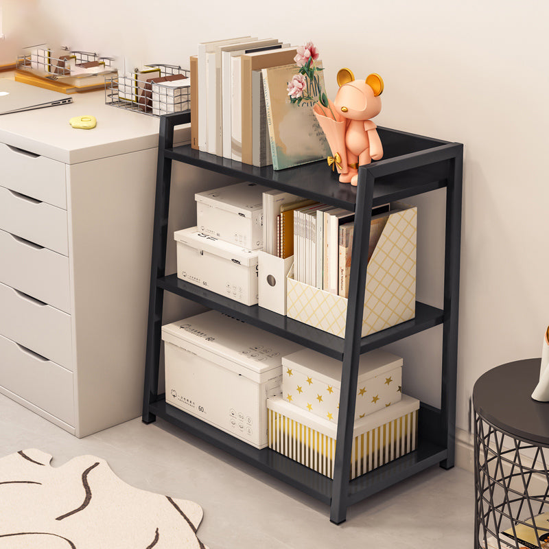 11.81" Wide Ladder Bookshelf Contemporary Metal and Wood Bookcase 19.7"L x 11.8"W x 27.2"H Black Clearhalo 'Bookcases' 'furn' 'furn_bookcases' 'Furniture' 'Office Furniture' 5819904