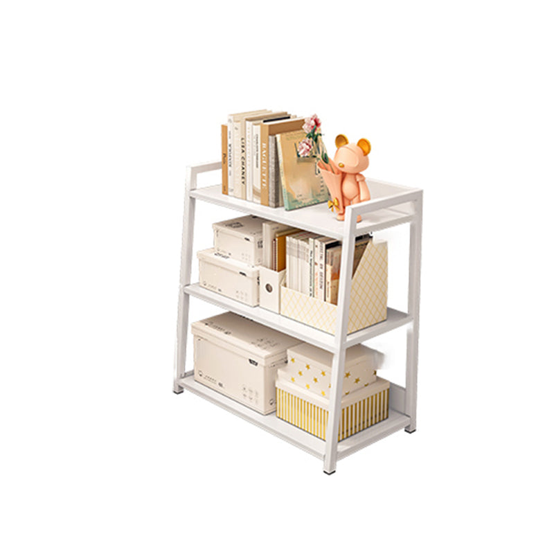 11.81" Wide Ladder Bookshelf Contemporary Metal and Wood Bookcase 19.7"L x 11.8"W x 27.2"H White Clearhalo 'Bookcases' 'furn' 'furn_bookcases' 'Furniture' 'Office Furniture' 5819906