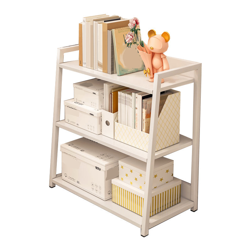 11.81" Wide Ladder Bookshelf Contemporary Metal and Wood Bookcase 23.6"L x 11.8"W x 27.2"H White Clearhalo 'Bookcases' 'furn' 'furn_bookcases' 'Furniture' 'Office Furniture' 5819910