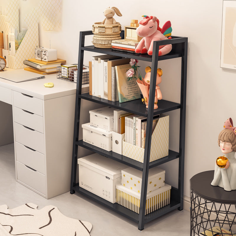 11.81" Wide Ladder Bookshelf Contemporary Metal and Wood Bookcase 19.7"L x 11.8"W x 38.2"H Black Clearhalo 'Bookcases' 'furn' 'furn_bookcases' 'Furniture' 'Office Furniture' 5819911