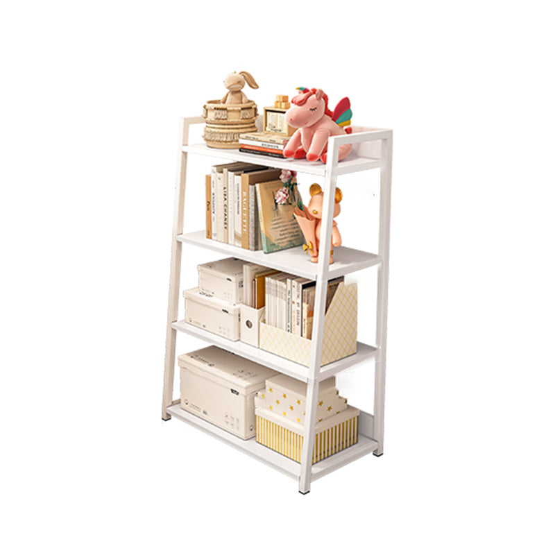 11.81" Wide Ladder Bookshelf Contemporary Metal and Wood Bookcase 19.7"L x 11.8"W x 38.2"H White Clearhalo 'Bookcases' 'furn' 'furn_bookcases' 'Furniture' 'Office Furniture' 5819914