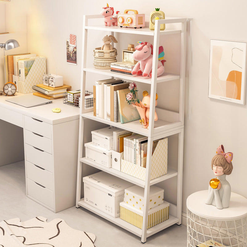 11.81" Wide Ladder Bookshelf Contemporary Metal and Wood Bookcase Clearhalo 'Bookcases' 'furn' 'furn_bookcases' 'Furniture' 'Office Furniture' 5819922