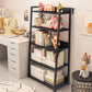 11.81" Wide Ladder Bookshelf Contemporary Metal and Wood Bookcase 24"L x 12"W x 47"H Black Clearhalo 'Bookcases' 'furn' 'furn_bookcases' 'Furniture' 'Office Furniture' 5819923