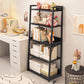 11.81" Wide Ladder Bookshelf Contemporary Metal and Wood Bookcase 20"L x 12"W x 59"H Black Clearhalo 'Bookcases' 'furn' 'furn_bookcases' 'Furniture' 'Office Furniture' 5819927