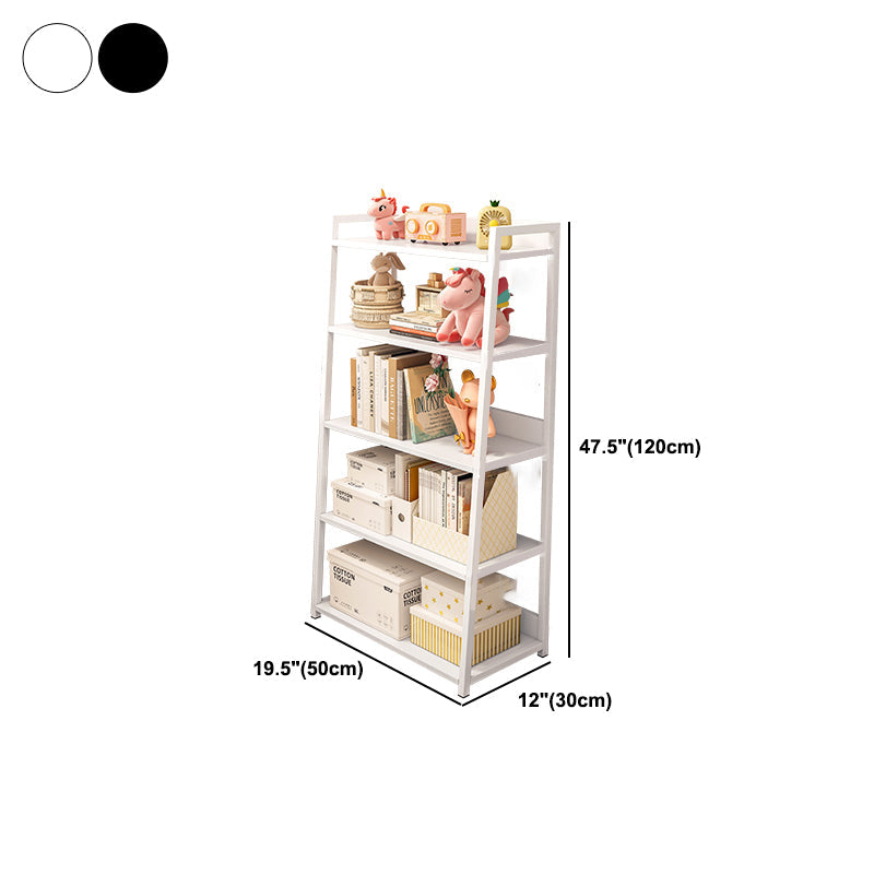 11.81" Wide Ladder Bookshelf Contemporary Metal and Wood Bookcase Clearhalo 'Bookcases' 'furn' 'furn_bookcases' 'Furniture' 'Office Furniture' 5819933