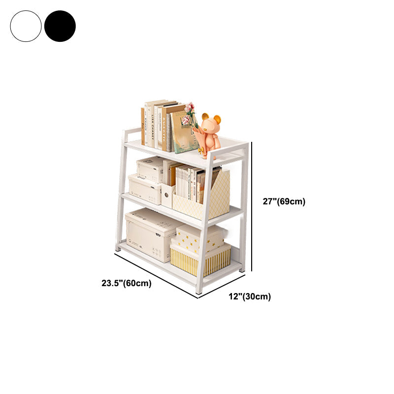 11.81" Wide Ladder Bookshelf Contemporary Metal and Wood Bookcase Clearhalo 'Bookcases' 'furn' 'furn_bookcases' 'Furniture' 'Office Furniture' 5819935
