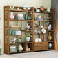 Modern Bamboo Floor Shelf Bookcase Open Book Shelf for Study Room