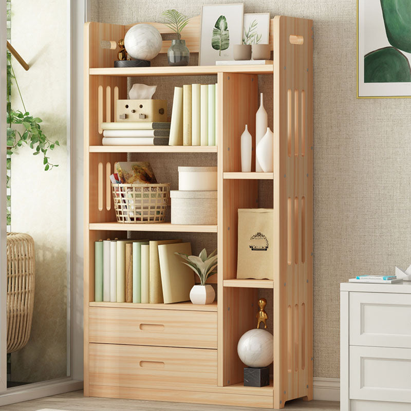 モダンフロアブラウンブックシェルフウッドエンドオープンシェルフ本棚家のための本棚