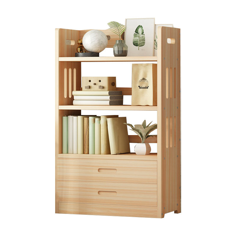 モダンフロアブラウンブックシェルフウッドエンドオープンシェルフ本棚家のための本棚