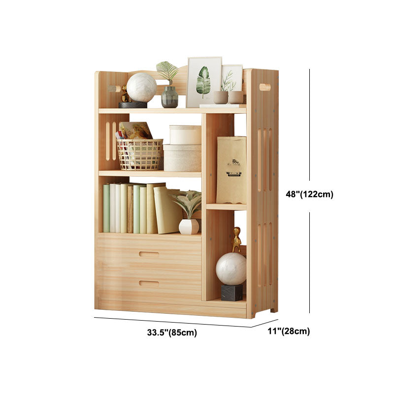 モダンフロアブラウンブックシェルフウッドエンドオープンシェルフ本棚家のための本棚