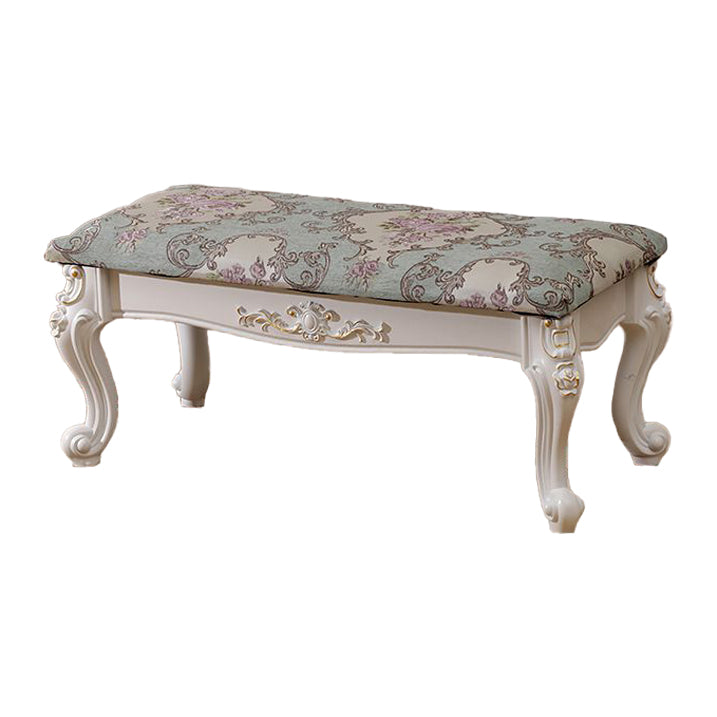 13.8" W Victorian Wood Seating Bench Cushioned Entryway Bench 39"L x 14"W x 14"H Green Clearhalo 'Benches' 'Chairs & Seating' 'furn' 'furn_benches' 'Furniture' 'Living Room Furniture' 5820141