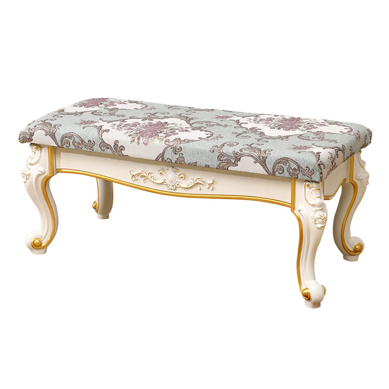 13.8" W Victorian Wood Seating Bench Cushioned Entryway Bench Light Green Clearhalo 'Benches' 'Chairs & Seating' 'furn' 'furn_benches' 'Furniture' 'Living Room Furniture' 5820146