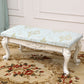 13.8" W Victorian Wood Seating Bench Cushioned Entryway Bench 24"L x 14"W x 14"H Light Blue Clearhalo 'Benches' 'Chairs & Seating' 'furn' 'furn_benches' 'Furniture' 'Living Room Furniture' 5820152
