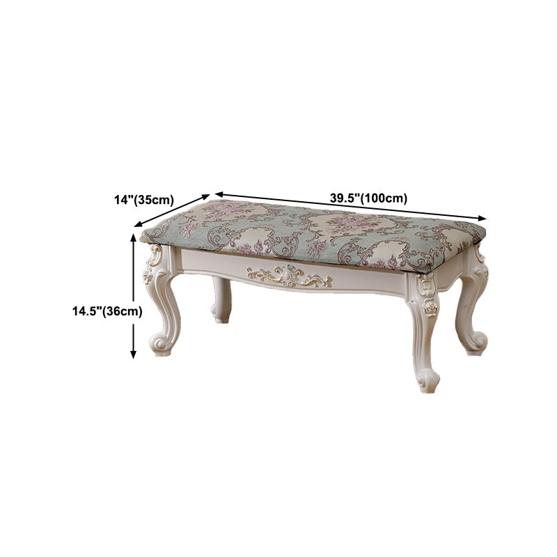 13.8" W Victorian Wood Seating Bench Cushioned Entryway Bench Clearhalo 'Benches' 'Chairs & Seating' 'furn' 'furn_benches' 'Furniture' 'Living Room Furniture' 5820156