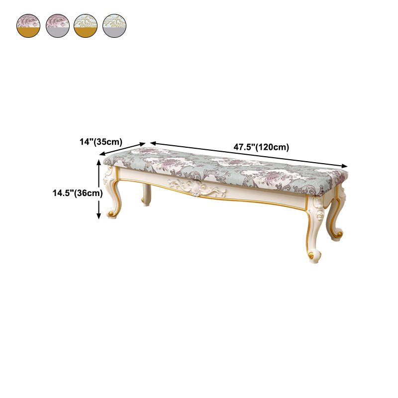 13.8" W Victorian Wood Seating Bench Cushioned Entryway Bench Clearhalo 'Benches' 'Chairs & Seating' 'furn' 'furn_benches' 'Furniture' 'Living Room Furniture' 5820159