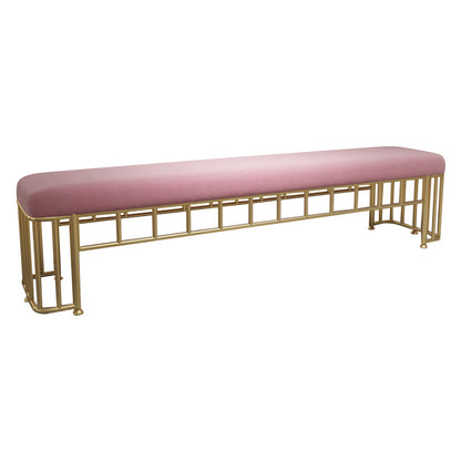Modern Cotton Foam Bench Pink Cushioned Bench with Legs for Kitchen Clearhalo 'Benches' 'Chairs & Seating' 'furn' 'furn_benches' 'Furniture' 'Living Room Furniture' 5820184