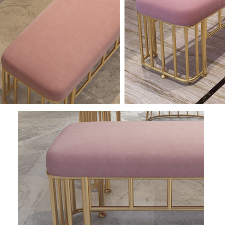 Modern Cotton Foam Bench Pink Cushioned Bench with Legs for Kitchen Clearhalo 'Benches' 'Chairs & Seating' 'furn' 'furn_benches' 'Furniture' 'Living Room Furniture' 5820185