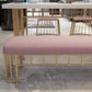 Modern Cotton Foam Bench Pink Cushioned Bench with Legs for Kitchen Clearhalo 'Benches' 'Chairs & Seating' 'furn' 'furn_benches' 'Furniture' 'Living Room Furniture' 5820186