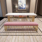 Modern Cotton Foam Bench Pink Cushioned Bench with Legs for Kitchen Clearhalo 'Benches' 'Chairs & Seating' 'furn' 'furn_benches' 'Furniture' 'Living Room Furniture' 5820189
