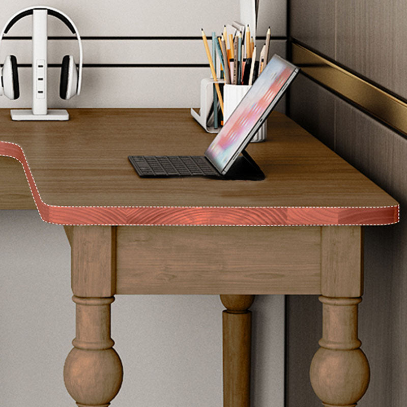 Escritorio de oficina gris de madera escritura de escritura en forma de L para dormitorio y oficina