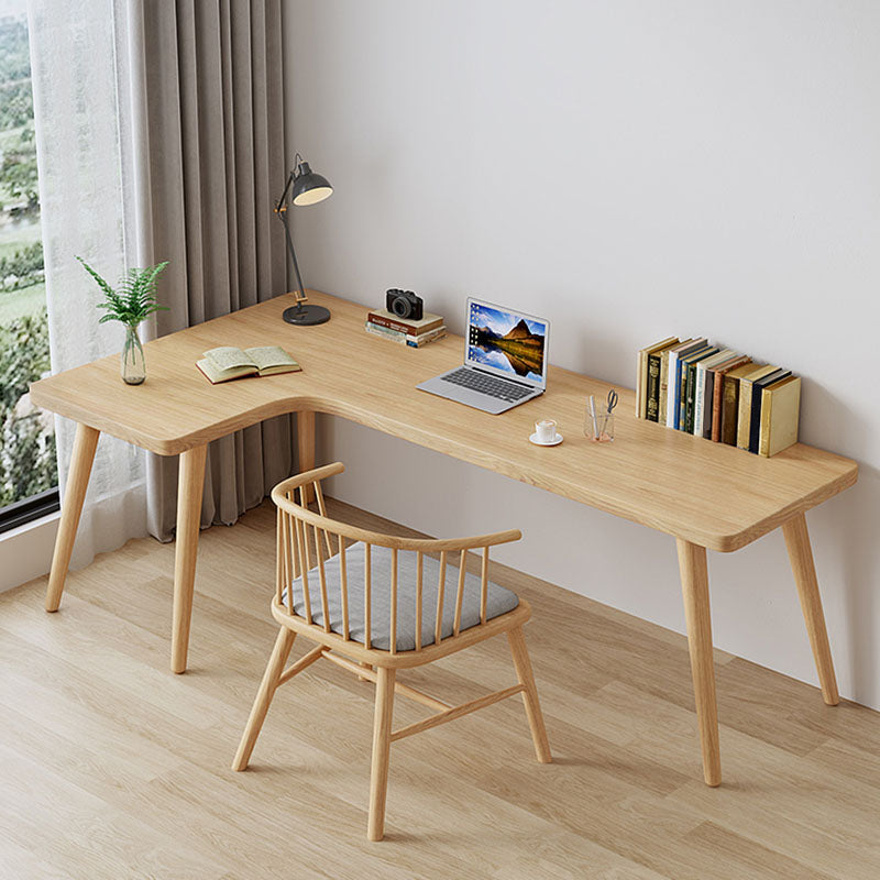 Solid Wood L-Shape Writing Desk Modern & Contemporary Laptopt Table