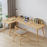 Solid Wood L-Shape Writing Desk Modern & Contemporary Laptopt Table
