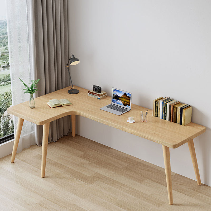 Solid Wood L-Shape Writing Desk Modern & Contemporary Laptopt Table