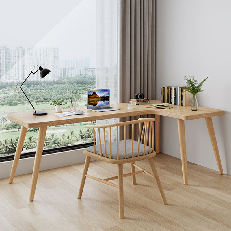 Solid Wood L-Shape Writing Desk Modern & Contemporary Laptopt Table
