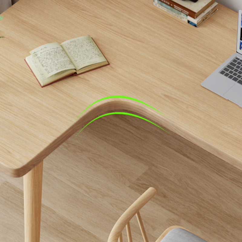 Solid Wood L-Shape Writing Desk Modern & Contemporary Laptopt Table