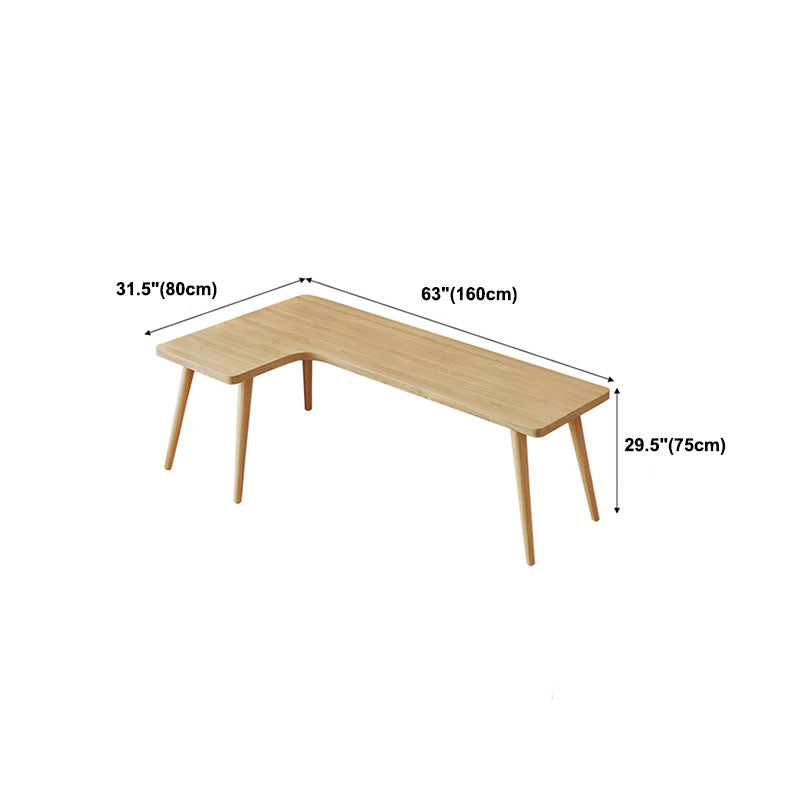 Solid Wood L-Shape Writing Desk Modern & Contemporary Laptopt Table