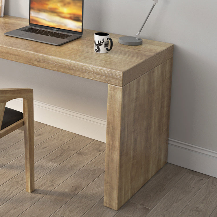 23.6" Wide Contemporary Office Desk Natural Solid Wood Writing Desk Clearhalo 'furn' 'furn_office_desk' 'Furniture' 'Office Desks' 'Office Furniture' 'office_desk' 5820392
