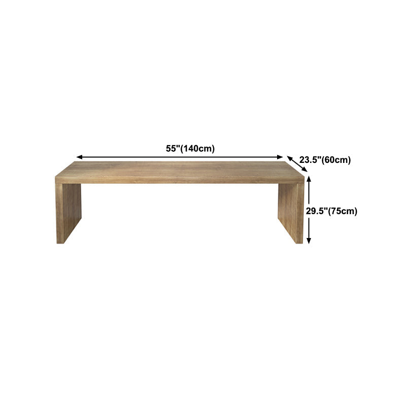 23.6" Wide Contemporary Office Desk Natural Solid Wood Writing Desk Clearhalo 'furn' 'furn_office_desk' 'Furniture' 'Office Desks' 'Office Furniture' 'office_desk' 5820395