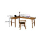 30"H Contemporary Office Desk L-Shape Solid Wood Writing Desk