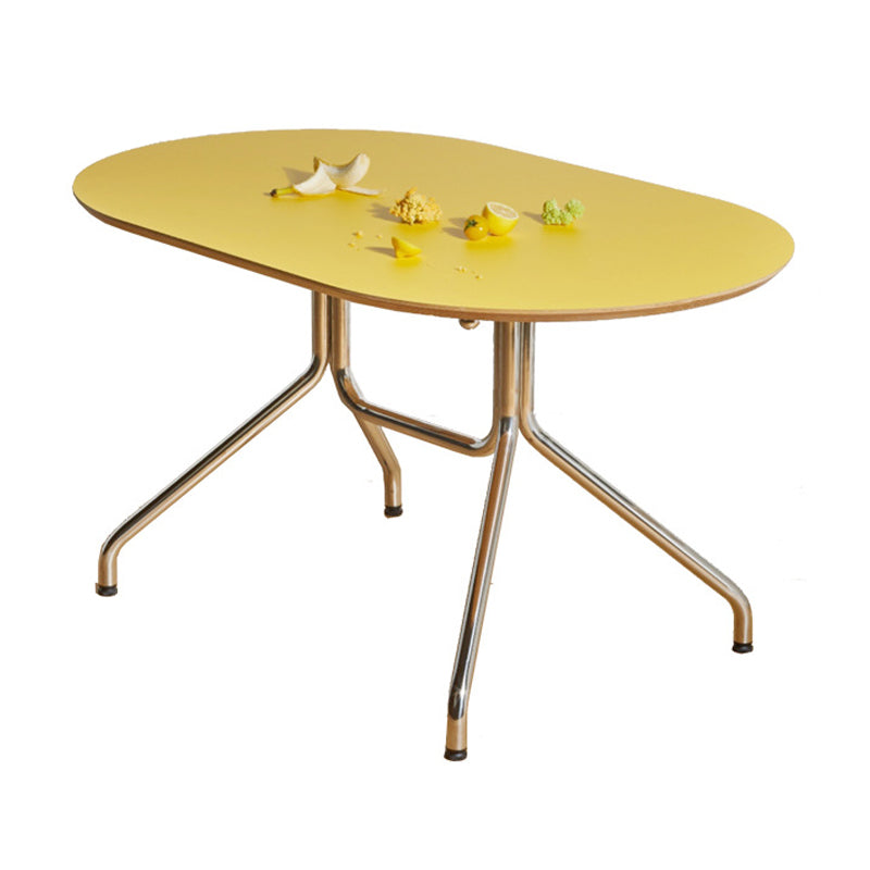 34 Inch Wide Contemporary Office Desk Oval Wooden Writing Desk Yellow Clearhalo 'furn' 'furn_office_desk' 'Furniture' 'Office Desks' 'Office Furniture' 'office_desk' 5820492