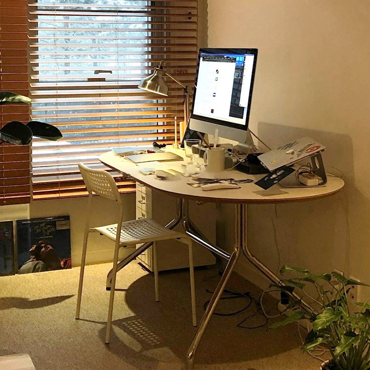 34 Inch Wide Contemporary Office Desk Oval Wooden Writing Desk Clearhalo 'furn' 'furn_office_desk' 'Furniture' 'Office Desks' 'Office Furniture' 'office_desk' 5820495