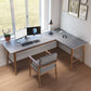 30"H Contemporary Office Desk L-Shape Ash Gray Writing Desk for Bedroom