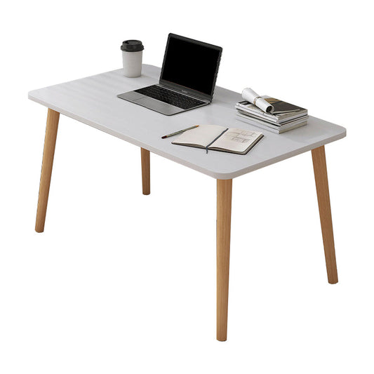Contemporary Wood Computer Desk Rectangular Writing Desk for Home 24"L x 16"W x 29"H White