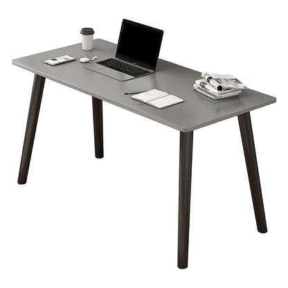 Contemporary Wood Computer Desk Rectangular Writing Desk for Home 24"L x 16"W x 28"H Light Gray-Black
