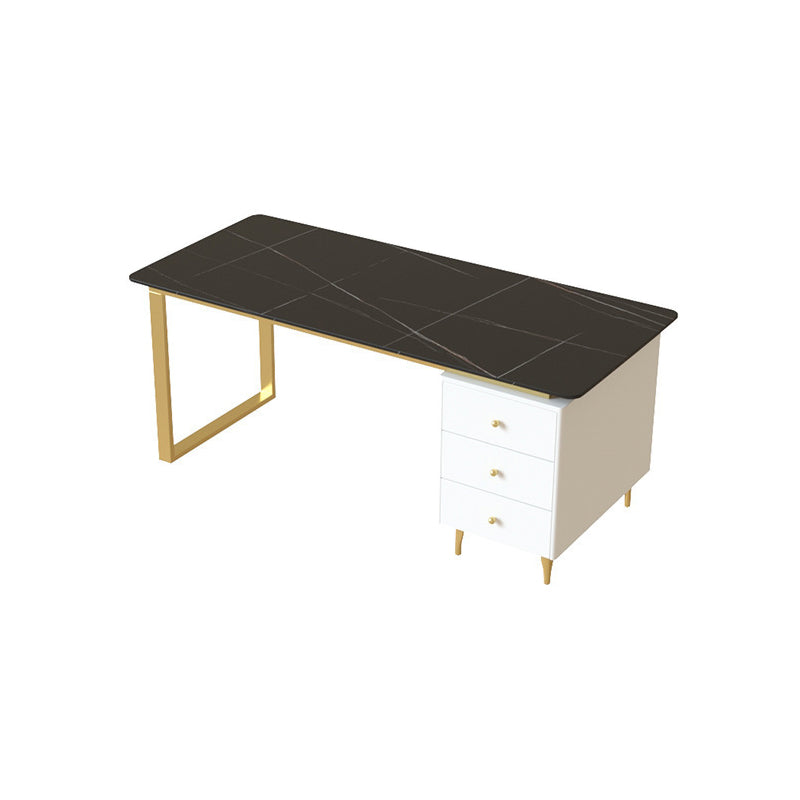 Desca di ufficio contemporanea 23.62 "scrivania rettangolare con 3-cassetti