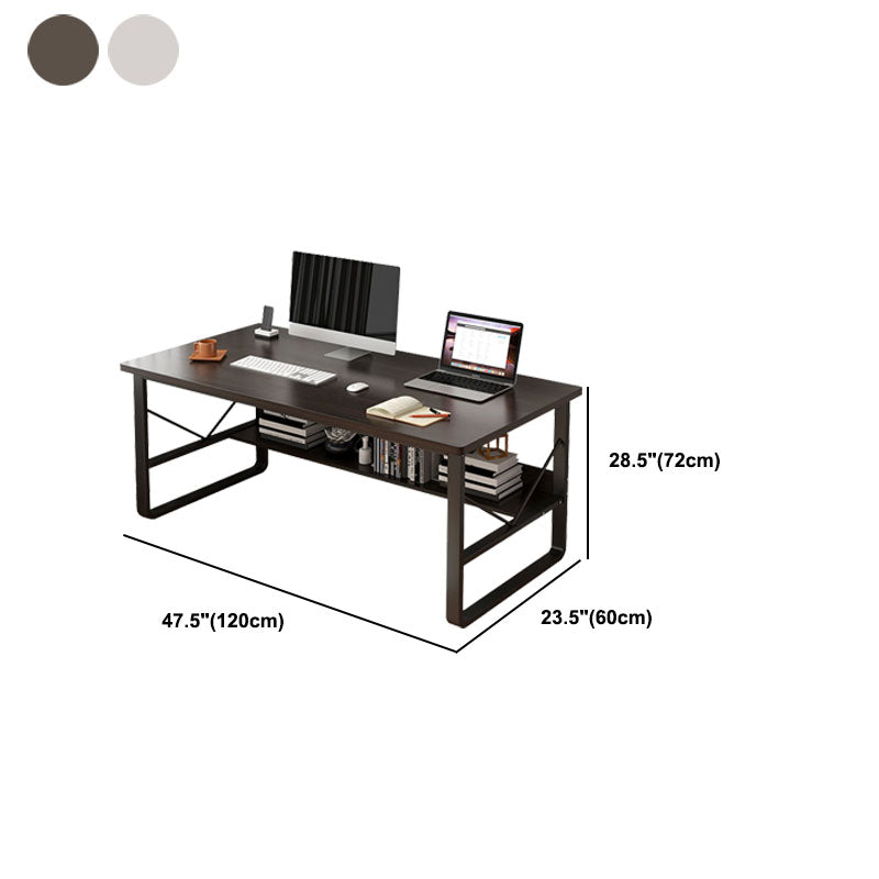 Wood and Steel Rectangular Office Table Home Office Industrial Writing ...