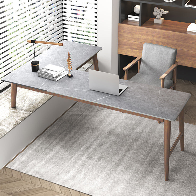 Escritorio de la esquina de la pizarra escritorio de escritorio de madera sólida para la ventana de dormitorio u oficina