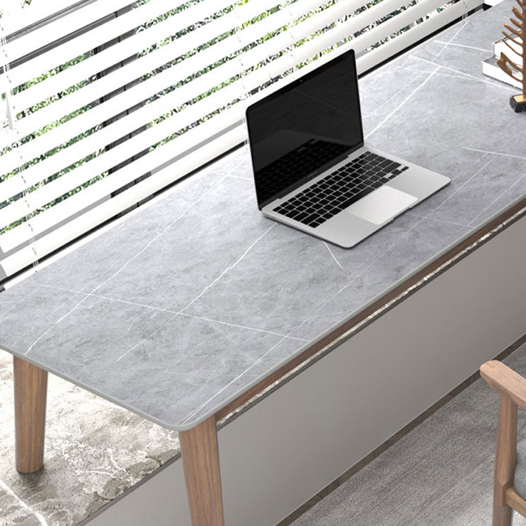 Escritorio de la esquina de la pizarra escritorio de escritorio de madera sólida para la ventana de dormitorio u oficina